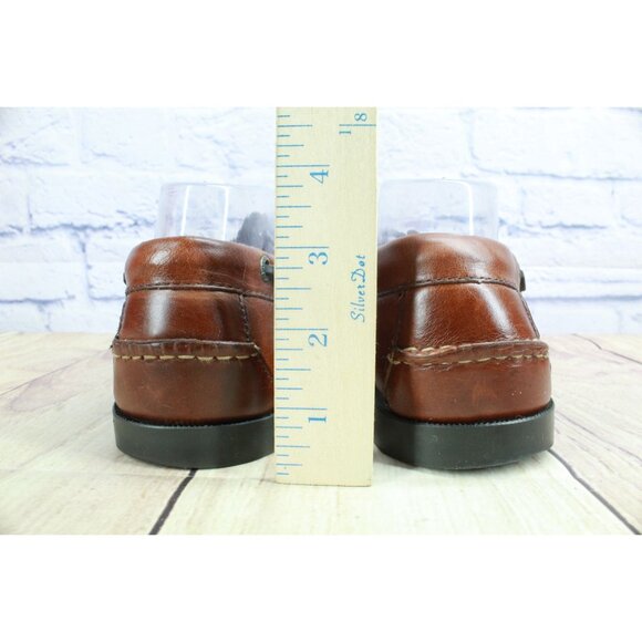 LL Bean Casco Bay Boat Shoes Moccasin Leather Brown Size 8.5 EE - Picture 6 of 9